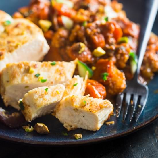 One Skillet 30 Min Moroccan Chicken