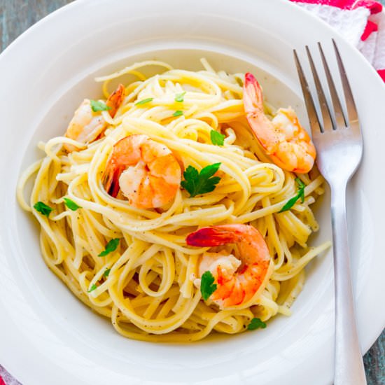 Creamy Linguine with Prawns