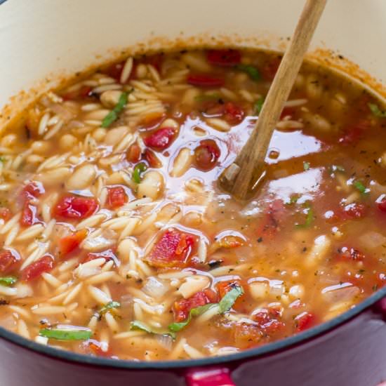 Italian White Bean and Orzo Soup