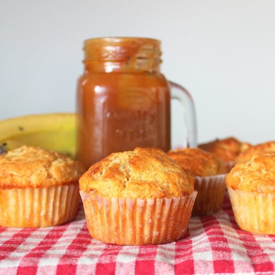 Banana Salted Caramel Muffins