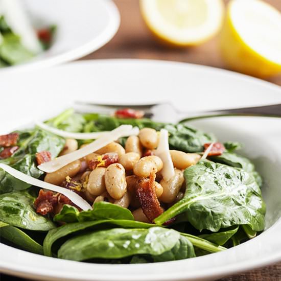 Spinach Salad with White Beans