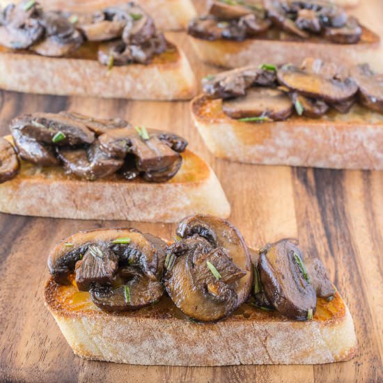 Sautéed Mushroom Bruschetta