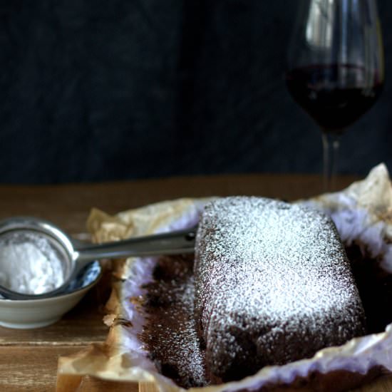 Butterless Red Wine Chocolate Cake