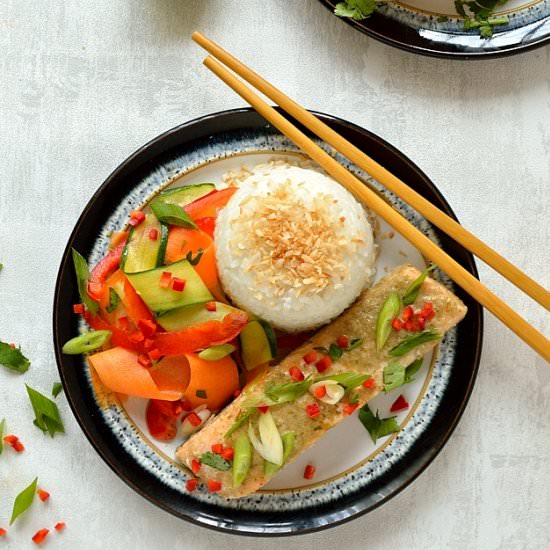Thai Green Curry Baked Salmon