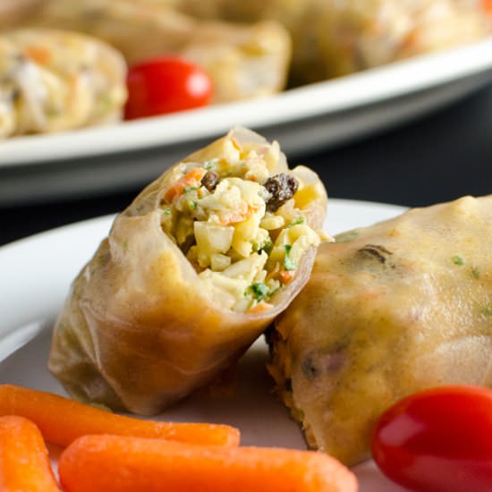 Apple Peanut Spring Rolls