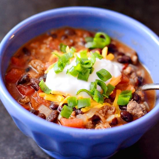 Smoky Black Bean & Beef Chili
