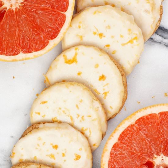 Iced Grapefruit Sugar Cookies