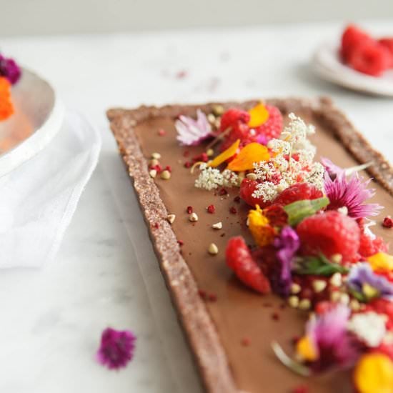 Raw Chocolate Raspberry Tart