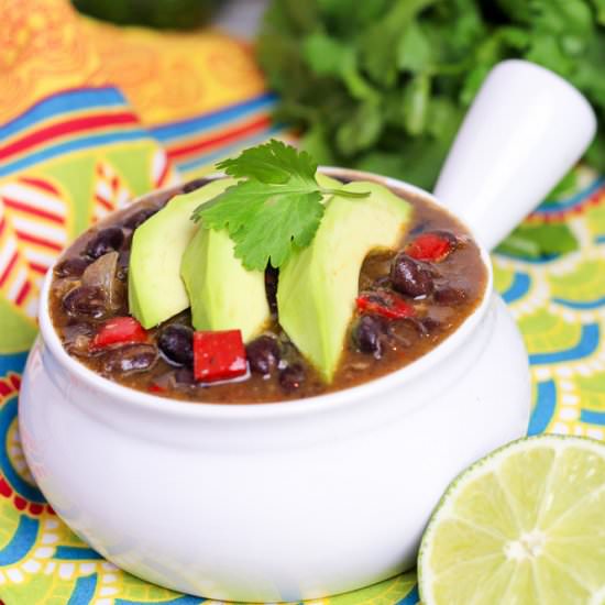 Easy Crock Pot Black Bean Soup