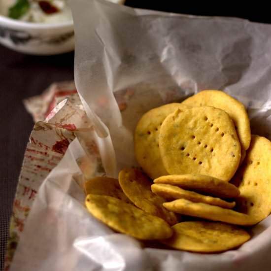 Baked Chickpea Flour Crackers