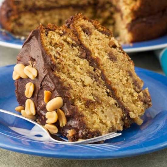 Peanut Butter Banana Choc Chip Cake
