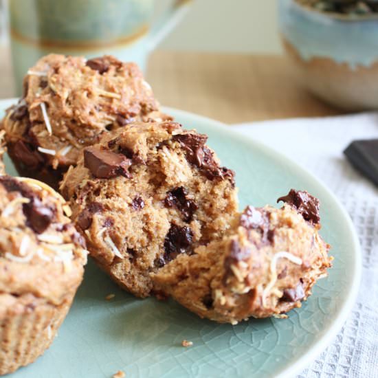 Coconut Chocolate Chunk Muffins