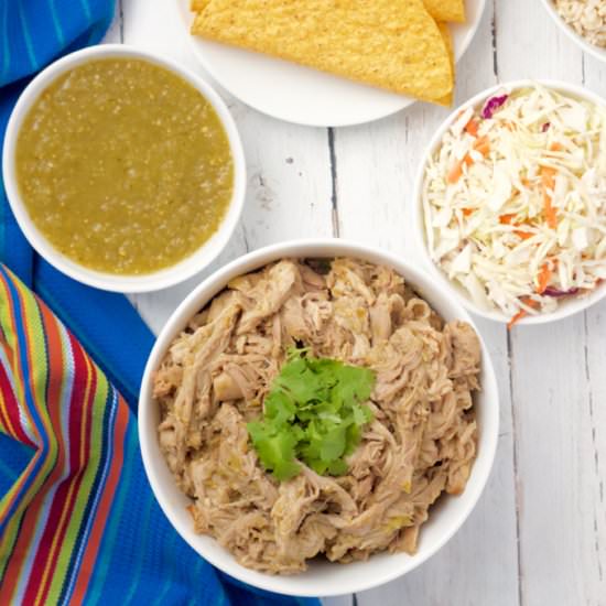 Slow Cooker Salsa Verde Pork Tacos