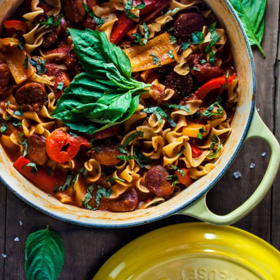 One Pot Chorizo Noodles