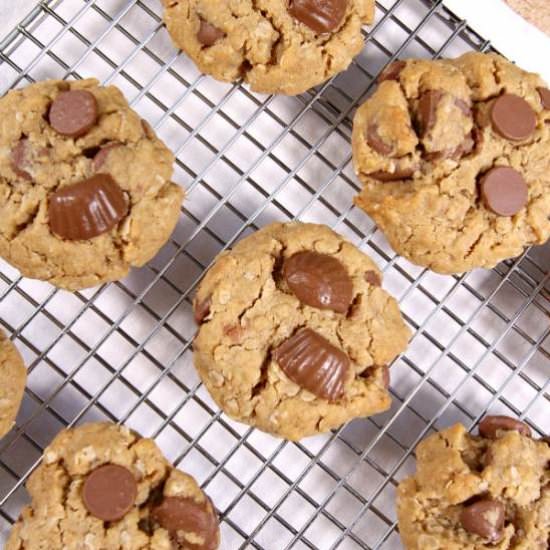 Oatmeal PB Cup Chocolate Chip Cookies