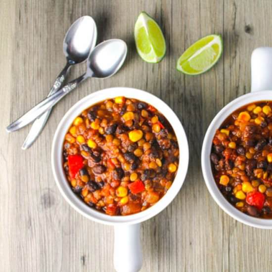 Lentil and Black Bean Chili