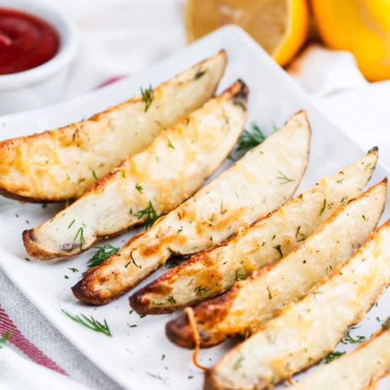 Roasted Parmesan Dill Potato Wedges