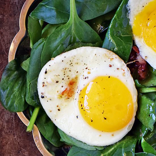 Low Carb Spinach Breakfast Salad