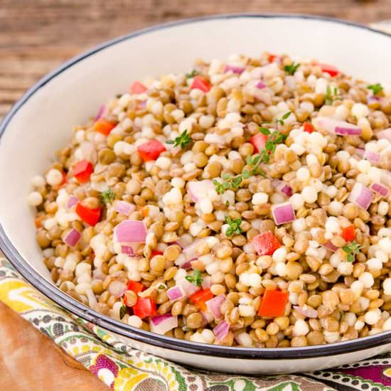 Lemony Couscous Lentil Salad