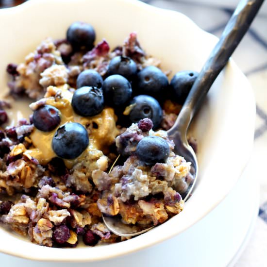 Blueberry Cheesecake Baked Oatmeal
