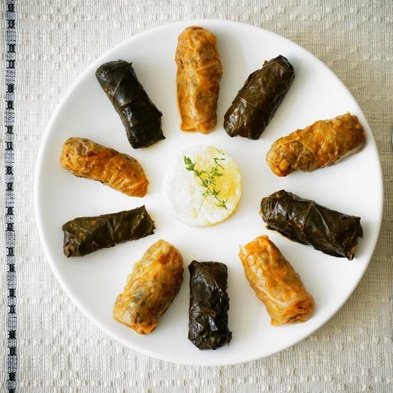 Stuffed Cabbage and Vine Leaves