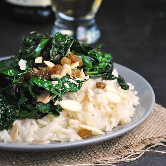Sweet Onion Risotto with Kale