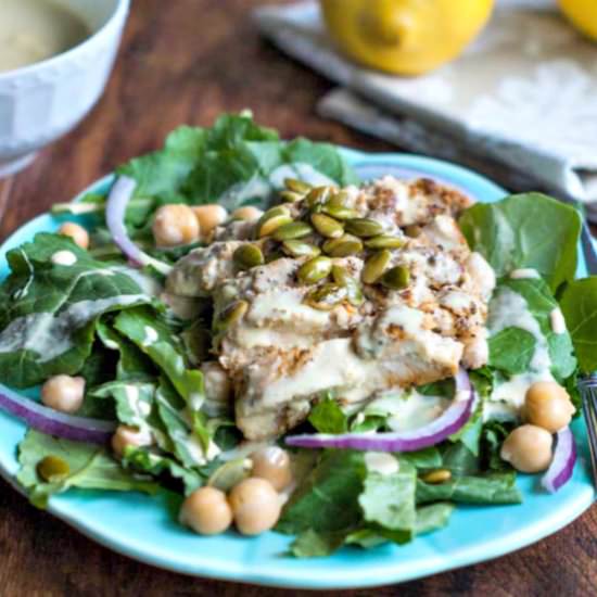 Kale Salad – Lemony Tahini Dressing
