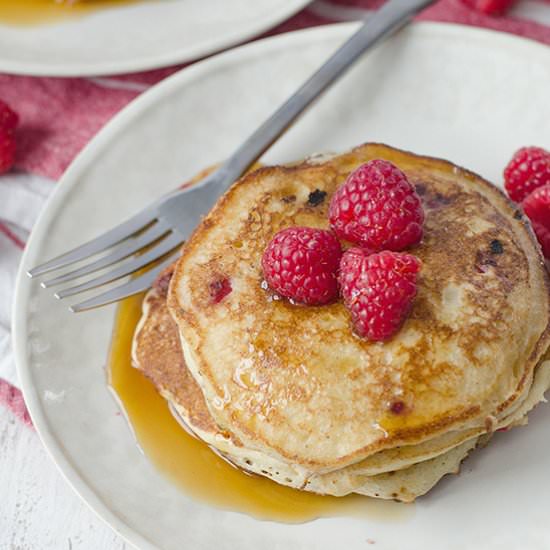 Lemon Raspberry Ricotta Pancakes