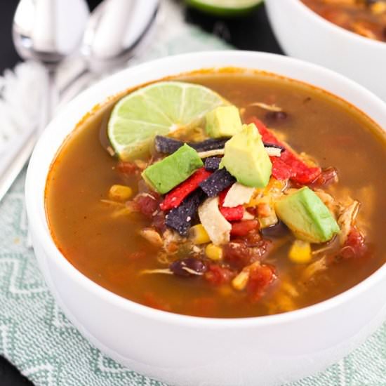 Slow Cooker Chicken Tortilla Soup