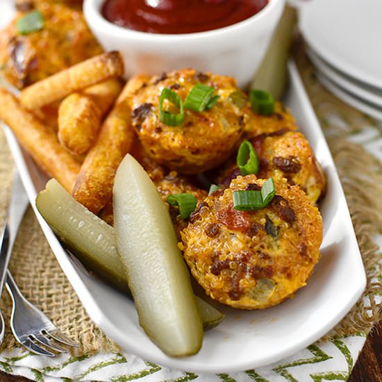 Mini Bacon Cheeseburger Quinoa Bite