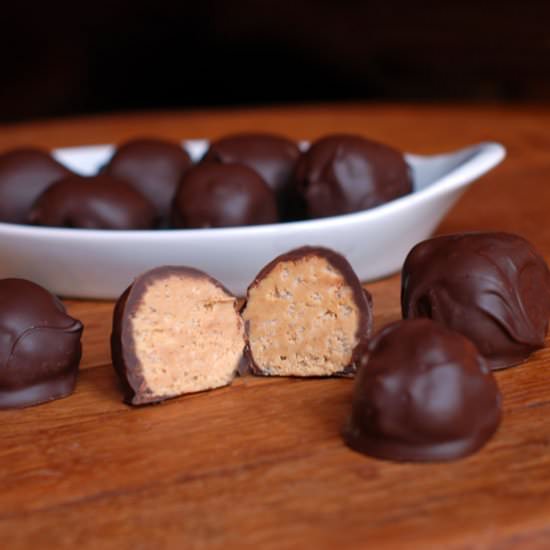 Krispie Chocolate P-Nut Butter Balls