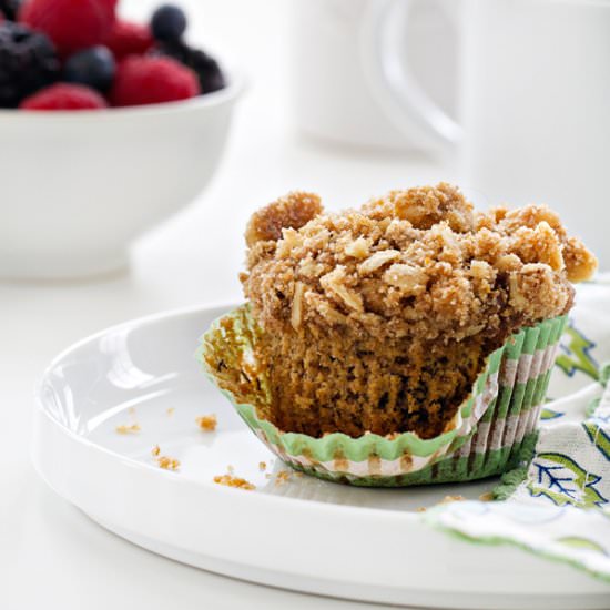 Olive Oil Banana Walnut Muffins