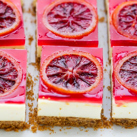 Blood Orange Cheesecake Squares