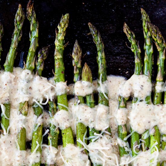 Roasted Asparagus with Lemon Dressing