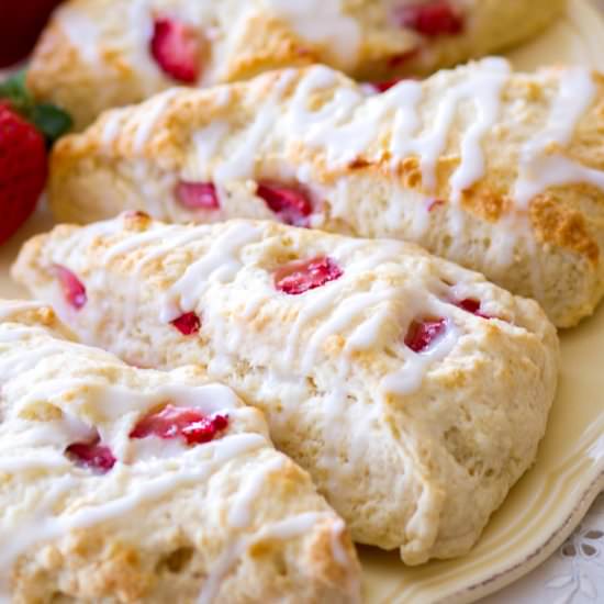 Strawberry Lemon Cream Scones