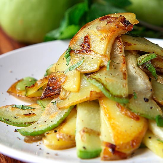 Sauteed Chayote Squash and Potatoes