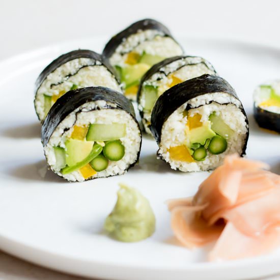 Raw Vegan Cauliflower Sushi