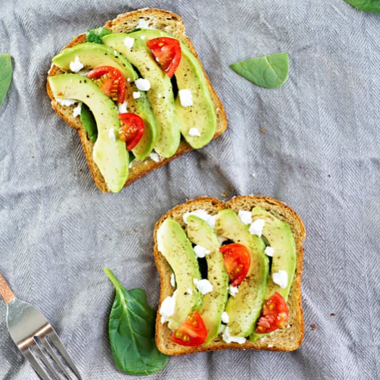 Grilled Avocado Goat Cheese Toast