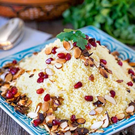 Almond Couscous with Pomegranate