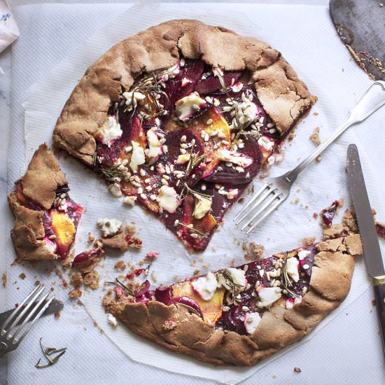 Gluten-free squash beetroot galette