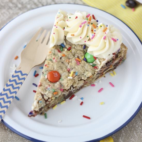 Cake Batter Monster Cookie Pie