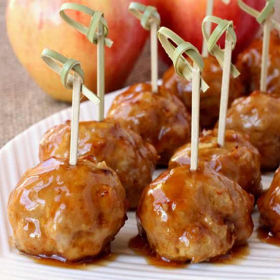 Turkey Meatballs with Whiskey Glaze