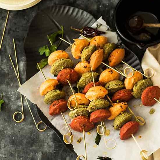 Carrot, Spinach & Beet Idli
