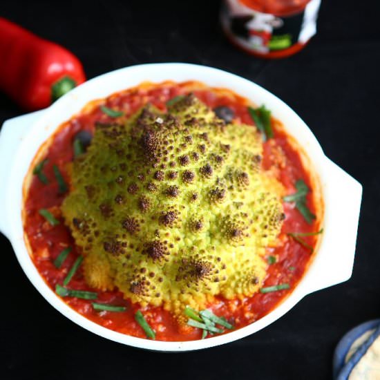 Whole Baked Romanesco with Ajvar