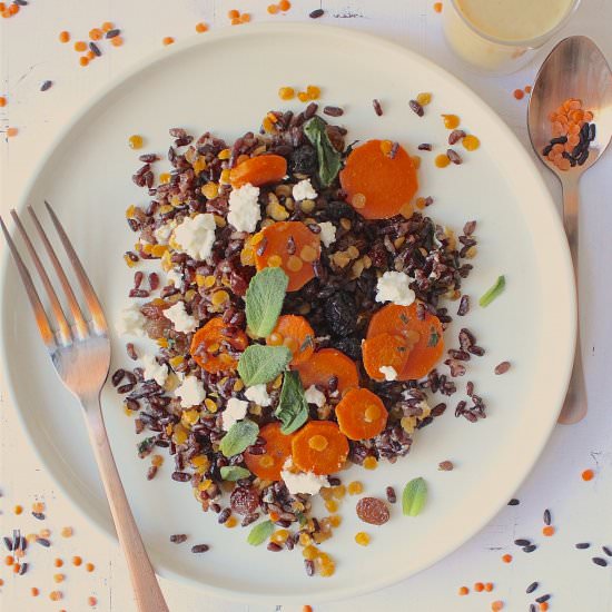 Black Whole Rice Coral Lentils