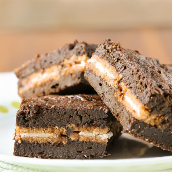 Pumpkin Oreo Brownies
