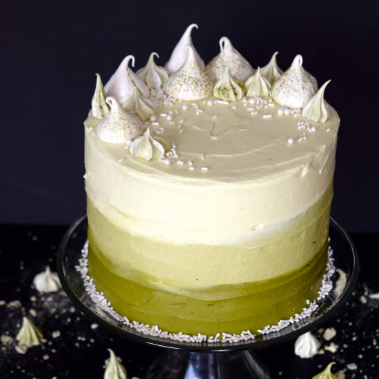 Matcha Meringue Cake