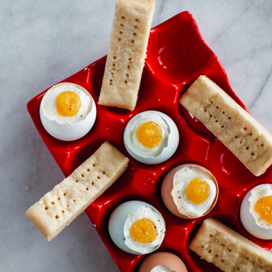 Cheesecake Eggs + Shortbread