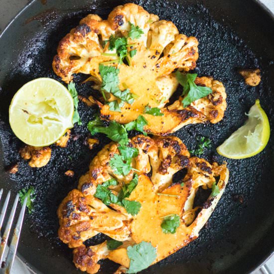Spicy lime cauliflower steaks
