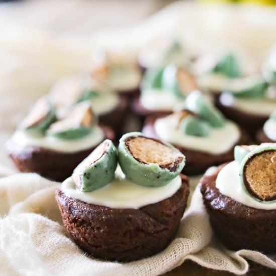 Malted Mint Brownie Bites
